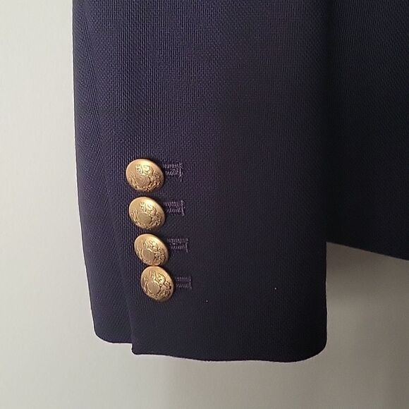 NEW J Crew Sz 0 Navy Wool Hac king Jacket Blazer Equestrian Riding Academia Prep - Picture 6 of 15